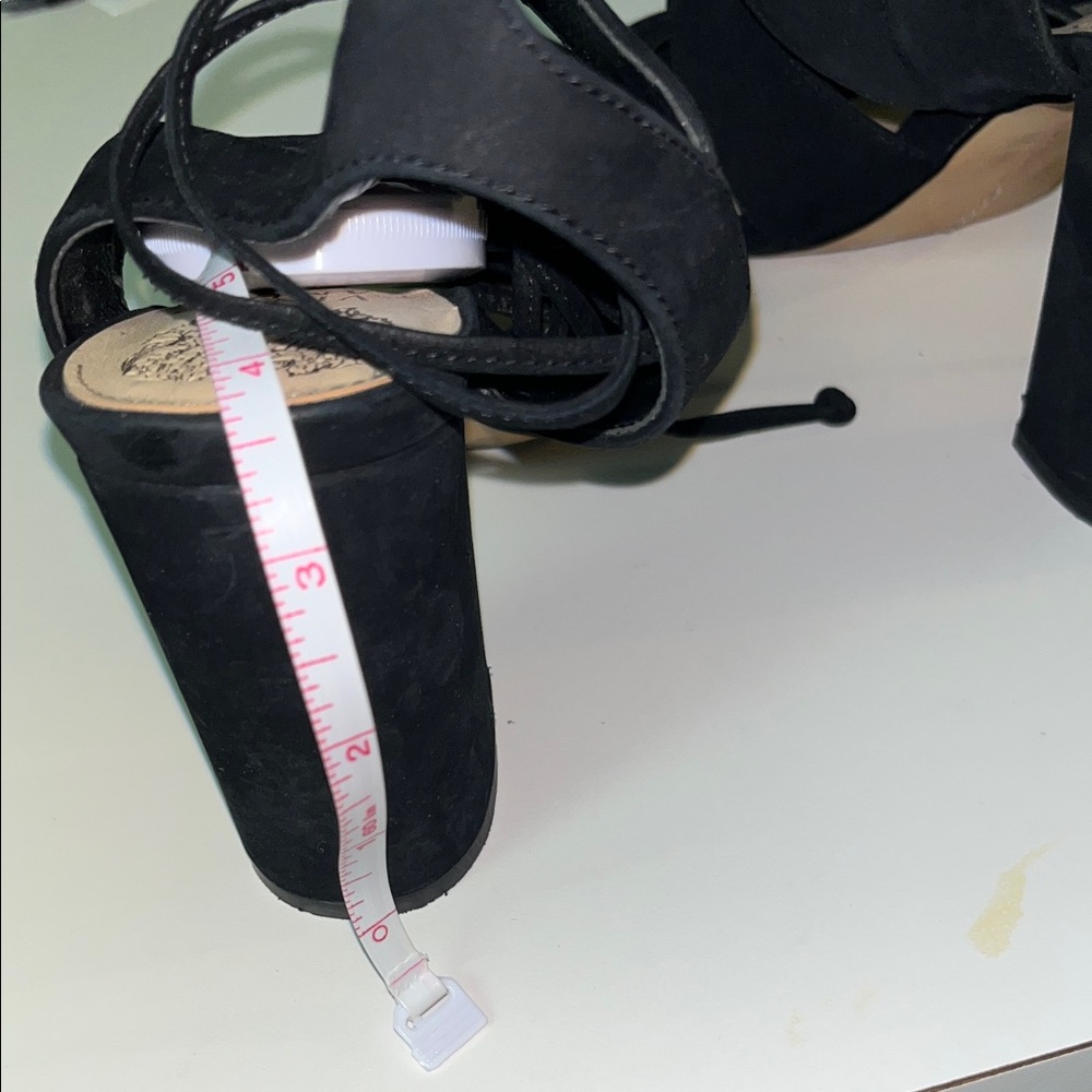 Vince Camuto Chic Black Strappy Block 4’ Heels Size 8 - Picture 6 of 13
